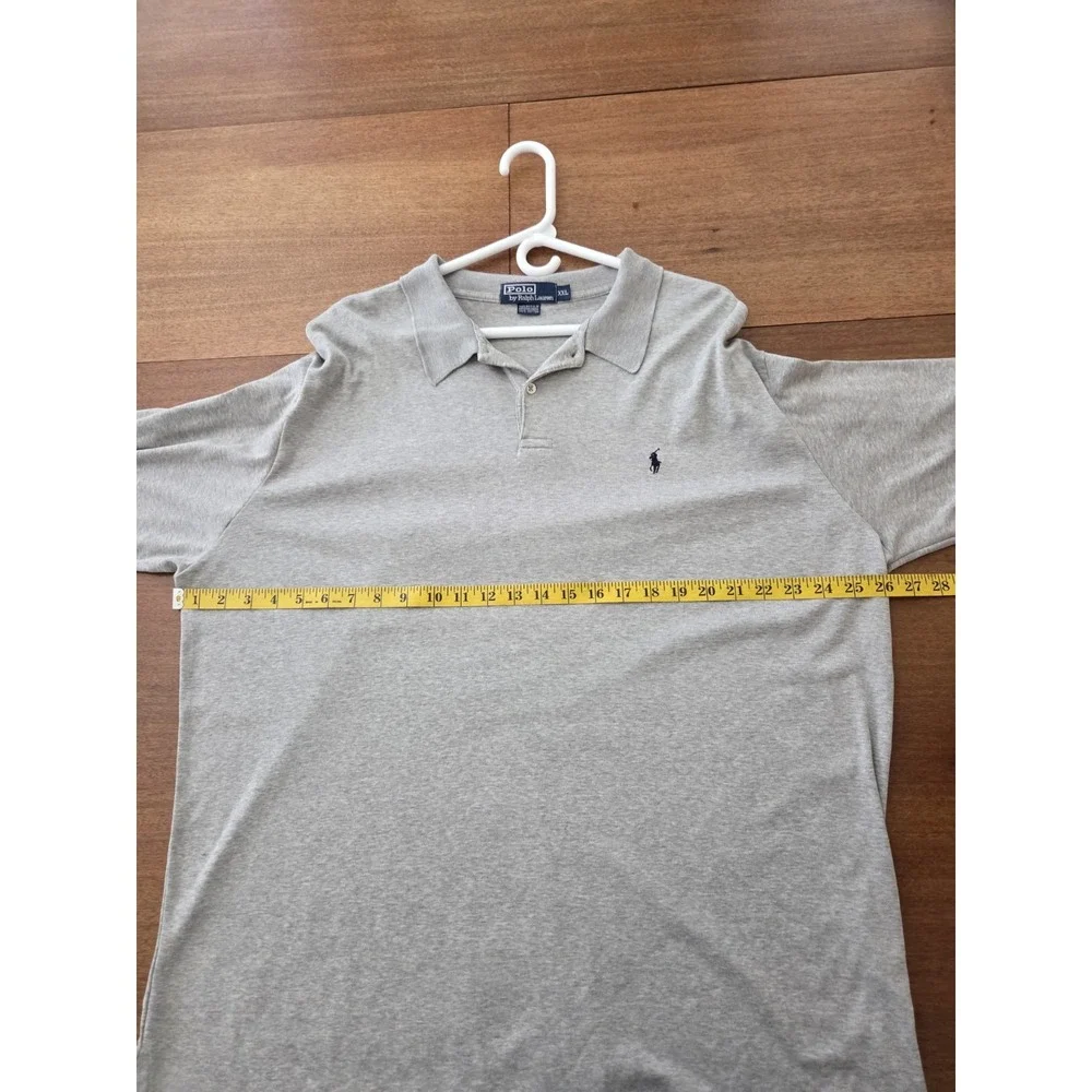 Ralph Lauren Long Sleeve Polo Shirt‎ 2xl Soft Heathered Light Grey Blue Pony